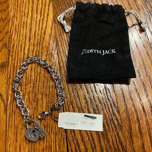 Judith Jack Silver Chain Bracelet with Charm